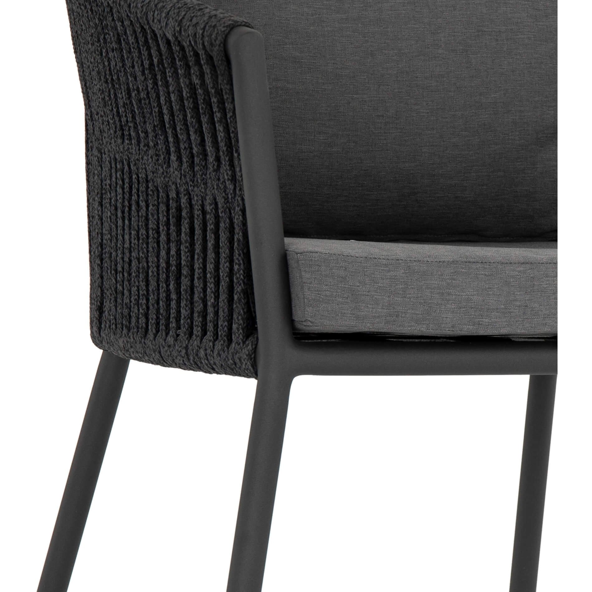 Porto Outdoor Dining Chair Charcoal Set of 2 High Fashion Home