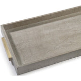 Rectangle Shagreen Tray, Ivory/Grey - Accessories - High Fashion Home