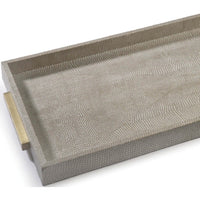 Rectangle Shagreen Tray, Ivory/Grey - Accessories - High Fashion Home