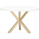 Remi Dining Table, White/Gold - Modern Furniture - Dining Table - High Fashion Home