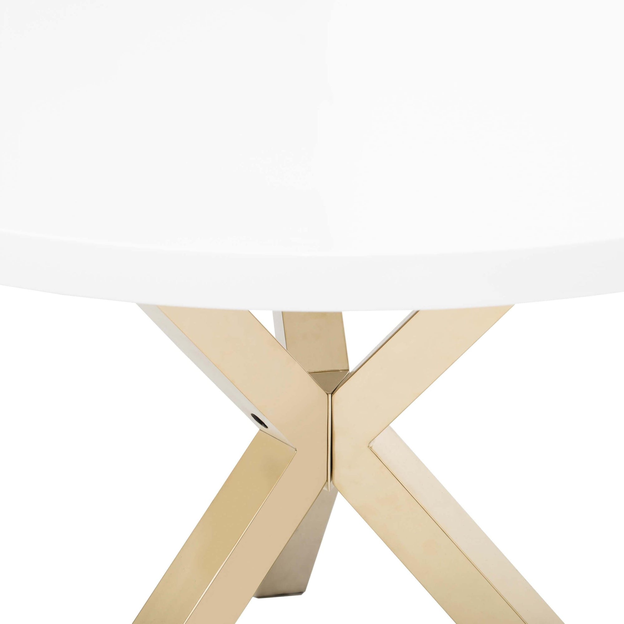Remi Dining Table, White/Gold High Fashion Home