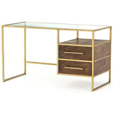 Riverside Desk, Aged Brass - Furniture - Office - High Fashion Home