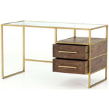 Riverside Desk, Aged Brass - Furniture - Office - High Fashion Home