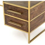 Riverside Desk, Aged Brass - Furniture - Office - High Fashion Home