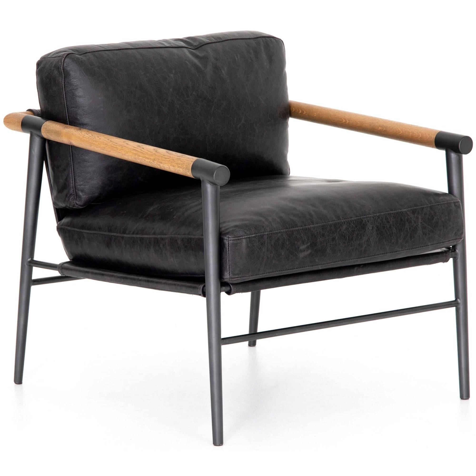 Modern black leather 2025 chair