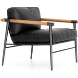 Rowen Leather Chair, Sonoma Black - Modern Furniture - Accent Chairs - High Fashion Home