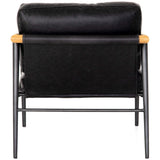 Rowen Leather Chair, Sonoma Black - Modern Furniture - Accent Chairs - High Fashion Home