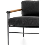 Rowen Leather Chair, Sonoma Black - Modern Furniture - Accent Chairs - High Fashion Home