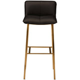 Sabrina Bar Stool, Black/Brushed Gold Legs - Furniture - Dining - High Fashion Home