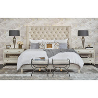 Devon Upholstered Metal Stool - Furniture - Accent Tables - High Fashion Home