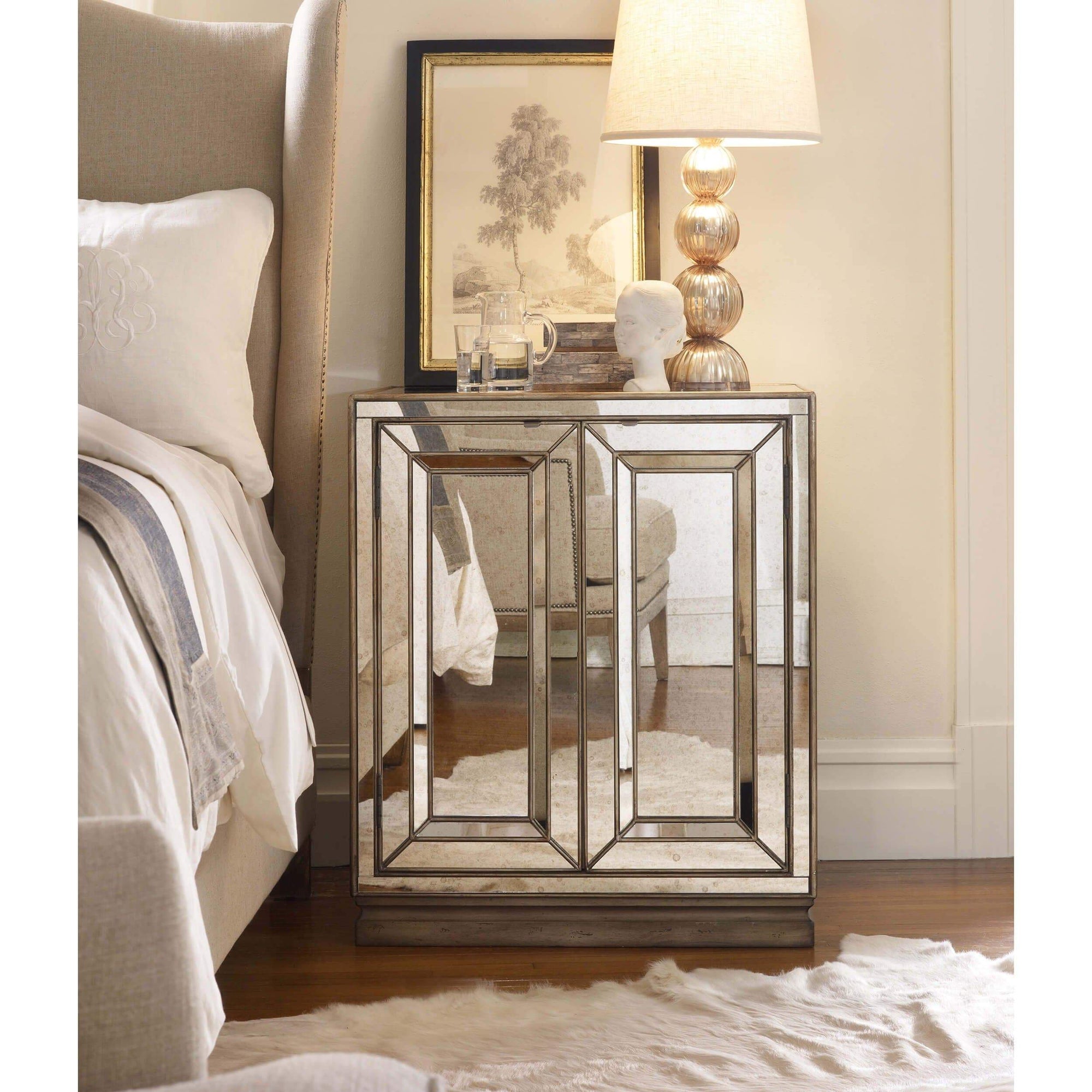 Mirrored nightstand sales