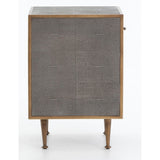 Shagreen Bedside Table, Antique Brass - Furniture - Accent Tables - High Fashion Home