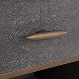 Shagreen Bedside Table, Antique Brass - Furniture - Accent Tables - High Fashion Home