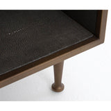 Shagreen Bedside Table, Antique Brass - Furniture - Accent Tables - High Fashion Home