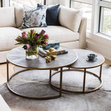 Shagreen Nesting Coffee Table, Brass - Modern Furniture - Coffee Tables - High Fashion Home