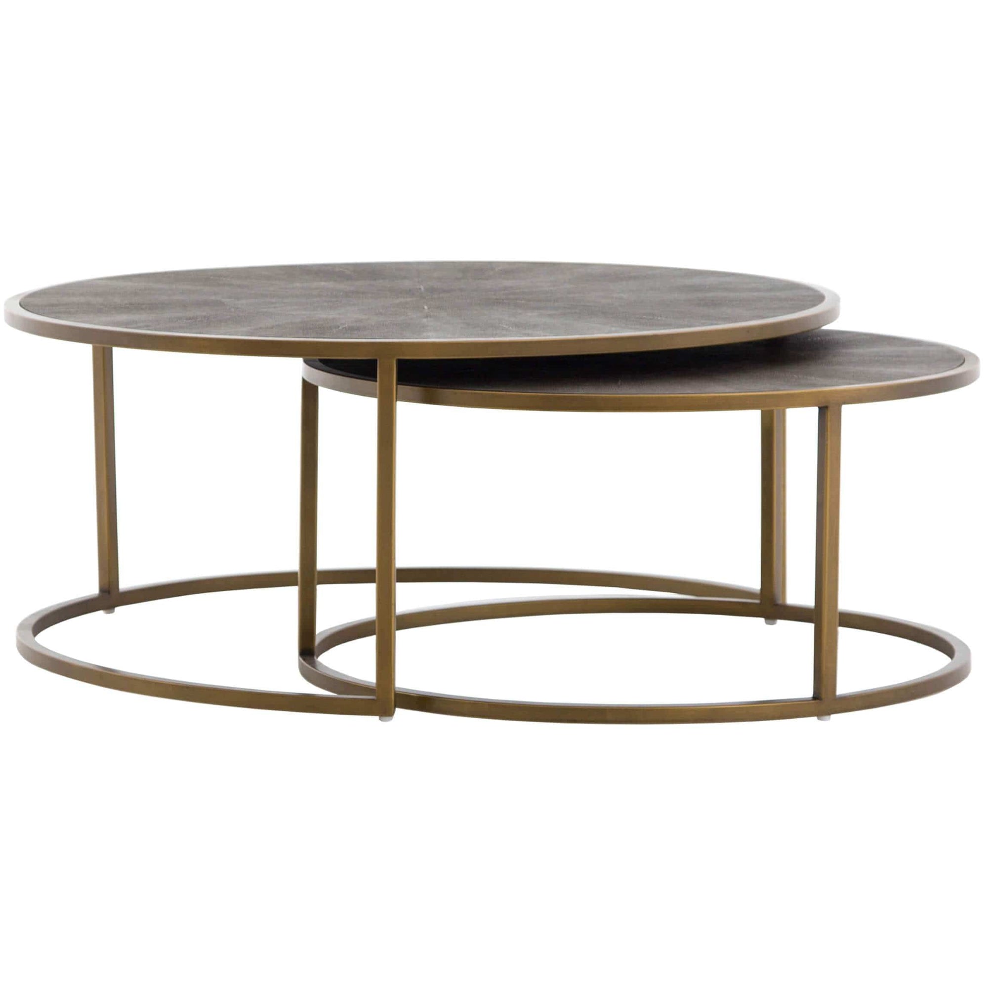 Shagreen Nesting Coffee Table, Brass High Fashion Home