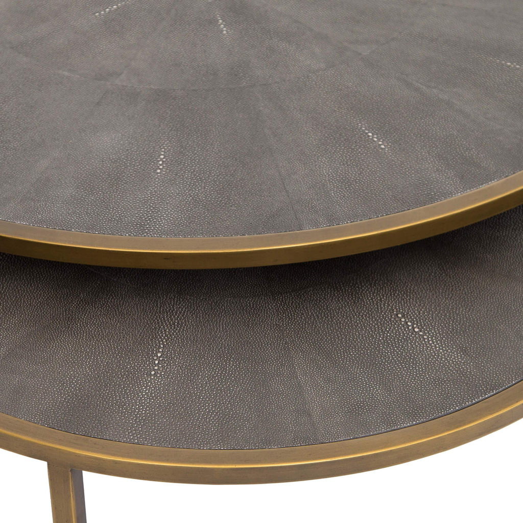 Shagreen Nesting Coffee Table, Brass by Four Hands – High Fashion Home