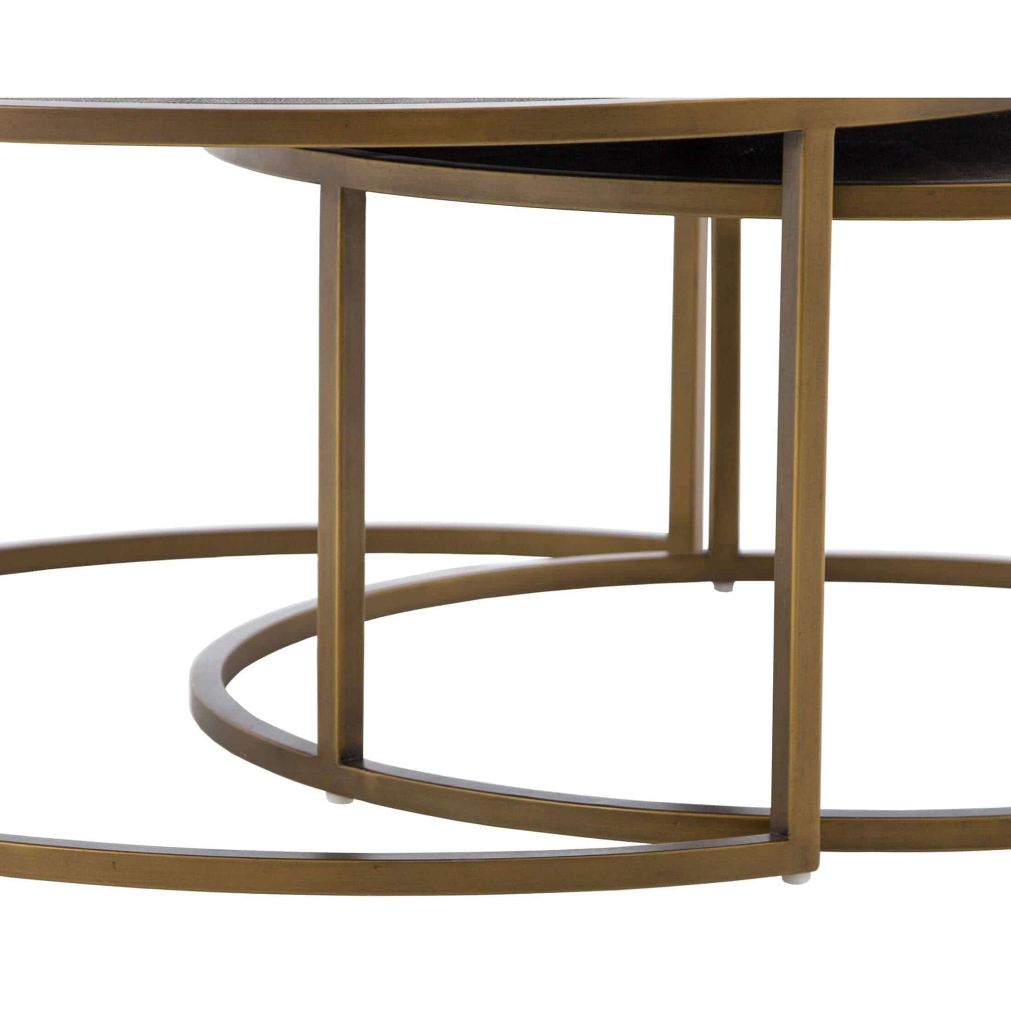 Shagreen Nesting Coffee Table, Brass High Fashion Home