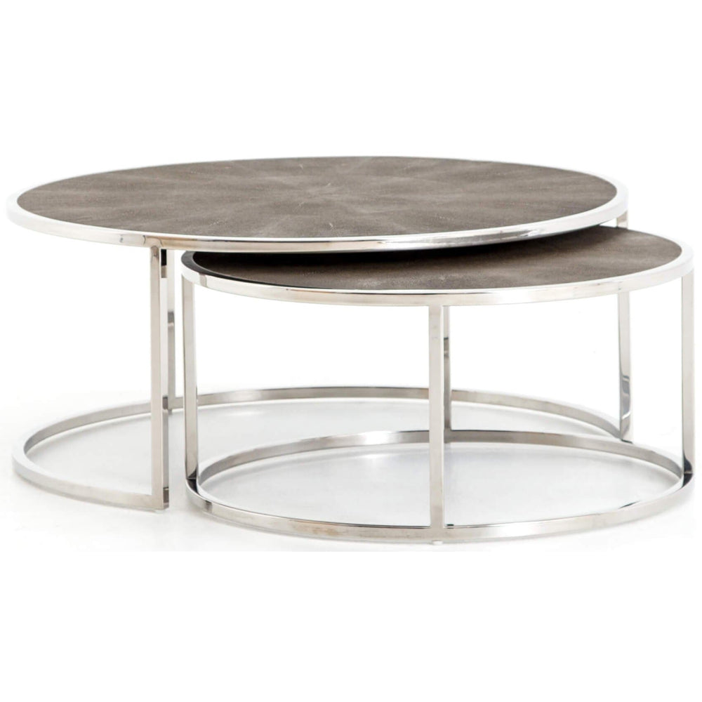 Shagreen Nesting Coffee Table, Stainless Steel - Modern Furniture - Coffee Tables - High Fashion Home