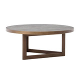 Shagreen Round Coffee Table, Antique Brass - Modern Furniture - Coffee Tables - High Fashion Home