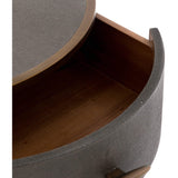 Shagreen Round Nightstand, Antique Brass - Furniture - Bedroom - High Fashion Home