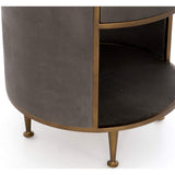 Shagreen Round Nightstand, Antique Brass - Furniture - Bedroom - High Fashion Home
