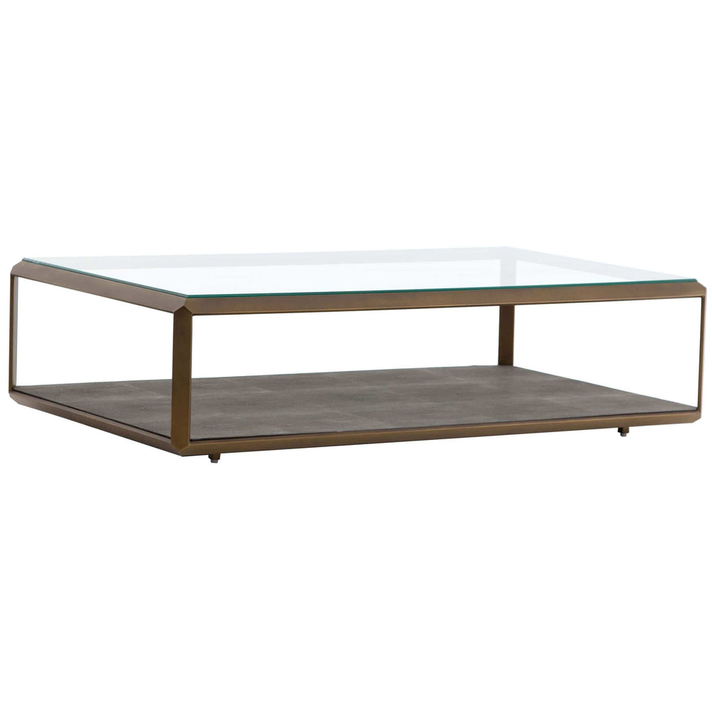 Shagreen Shadow Box Coffee Table, Brass - Modern Furniture - Coffee Tables - High Fashion Home