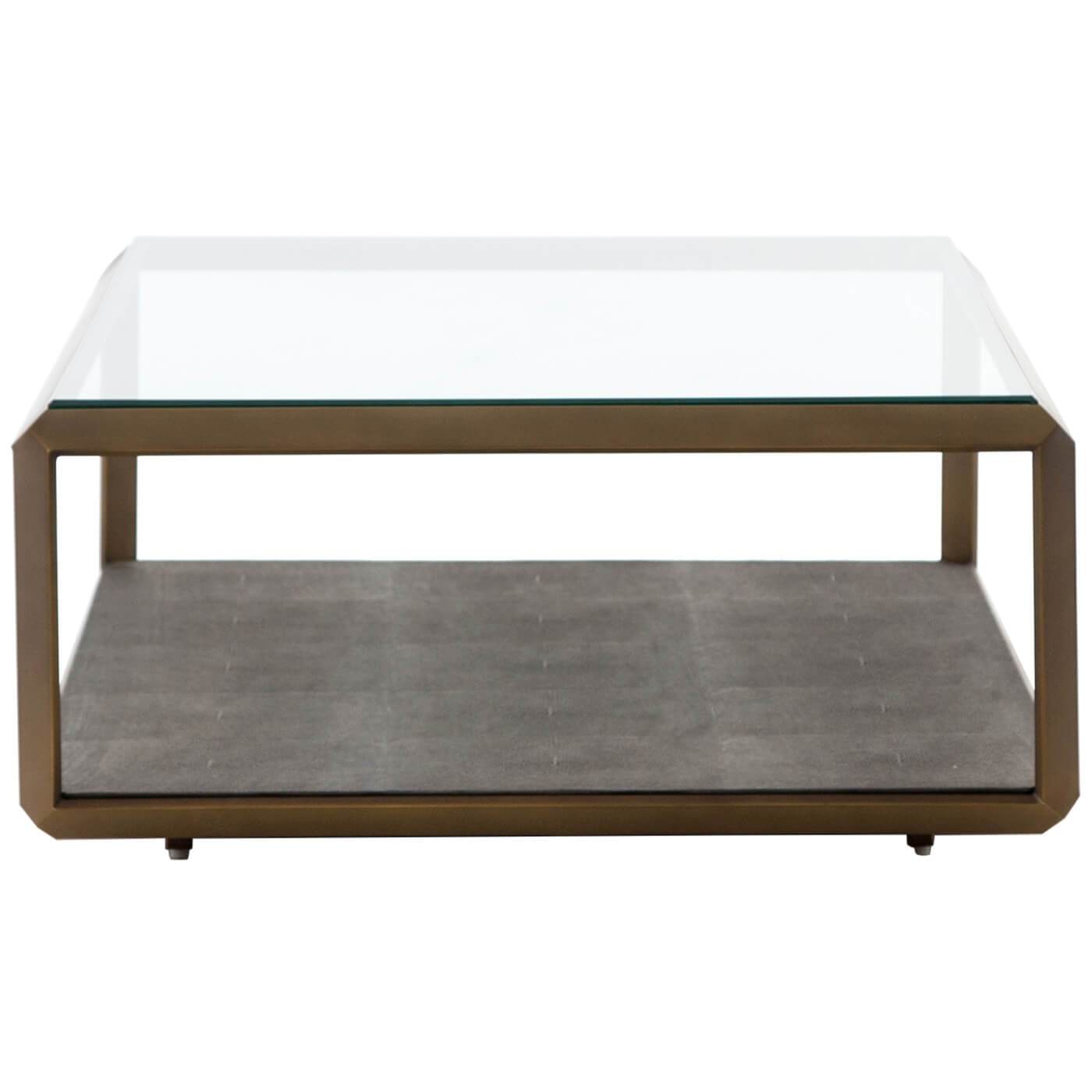 Shagreen Shadow Box Coffee Table Brass High Fashion Home