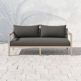 Sherwood Outdoor Sofa, Charcoal/Washed Brown - Furniture - Sofas - High Fashion Home
