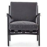 Silas Leather Chair, Aged Black - Modern Furniture - Accent Chairs - High Fashion Home