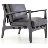 Silas Leather Chair, Aged Black - Modern Furniture - Accent Chairs - High Fashion Home