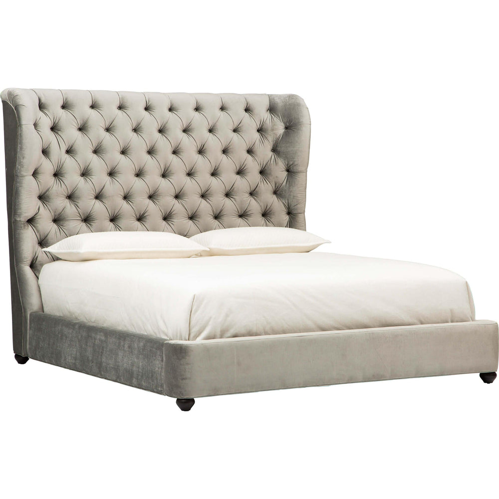 Simone Bed, Brussels Charcoal - Modern Furniture - Beds - High Fashion Home