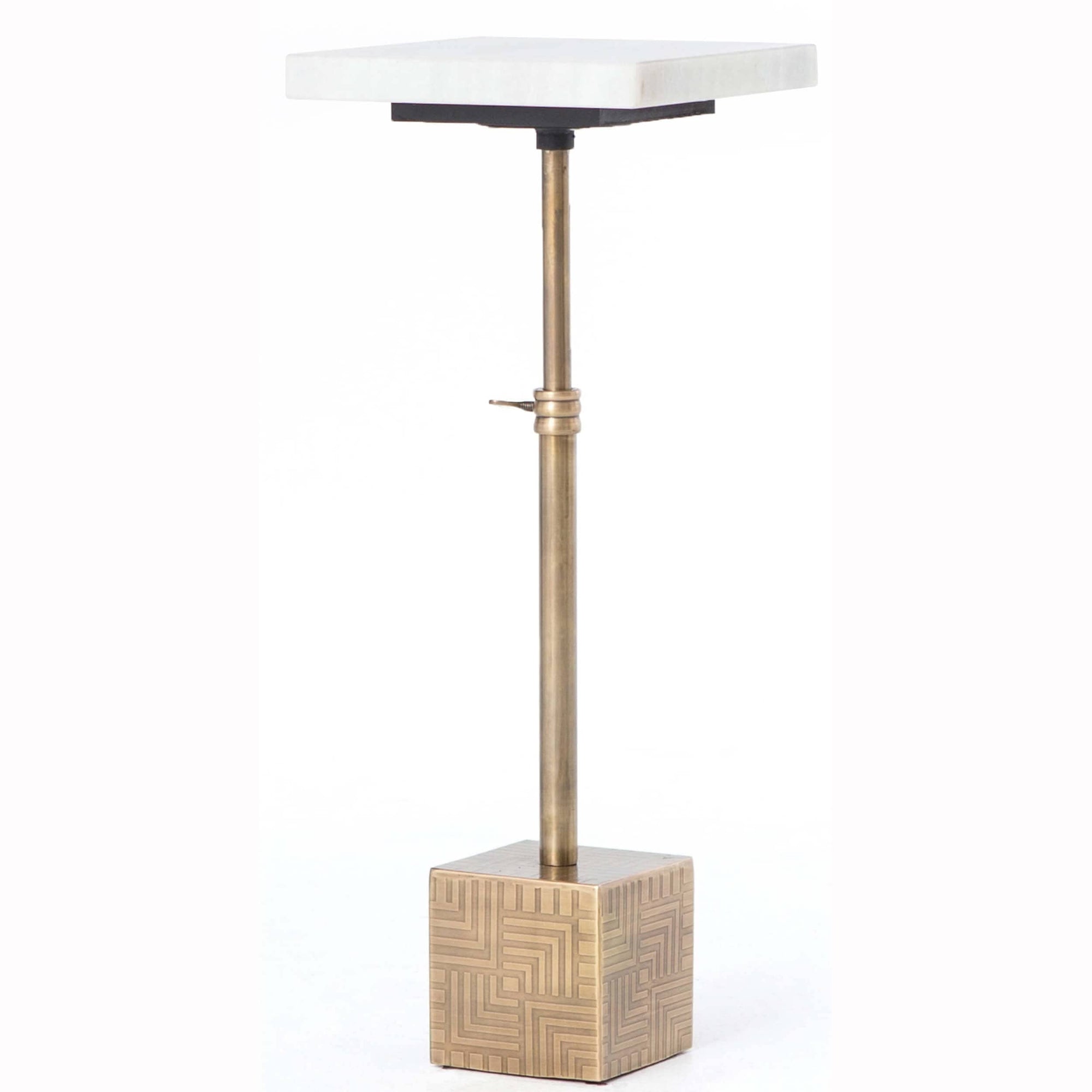 Sirius Adjustable Accent Table Brass High Fashion Home