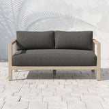 Sonoma Outdoor Sofa, Charcoal/Washed Brown - Furniture - Sofas - High Fashion Home