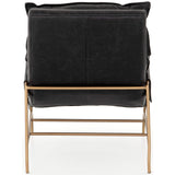 Taryn Leather Chair, Sonoma Black - Modern Furniture - Accent Chairs - High Fashion Home