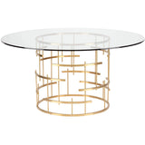 Tiffany Dining Table, Gold - Furniture - Nuevo Living
