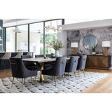 Toulouse Dining Table, Seared Oak/Brushed Gold Base - Modern Furniture - Dining Table - High Fashion Home