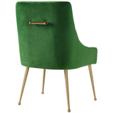 Beatrix Side Chair, Green/Brushed Gold Base - Furniture - Dining - High Fashion Home