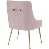 Beatrix Side Chair, Blush/Brushed Gold Base - Furniture - Dining - High Fashion Home