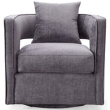Kenneth Swivel Chair, Grey - Modern Furniture - Accent Chairs - High Fashion Home