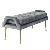 Eileen Bench, Grey - Furniture - Chairs - High Fashion Home