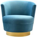 Norah Swivel Chair, Lake Blue - Modern Furniture - Accent Chairs - High Fashion Home