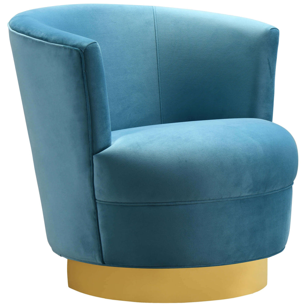 Norah Swivel Chair, Lake Blue - Modern Furniture - Accent Chairs - High Fashion Home