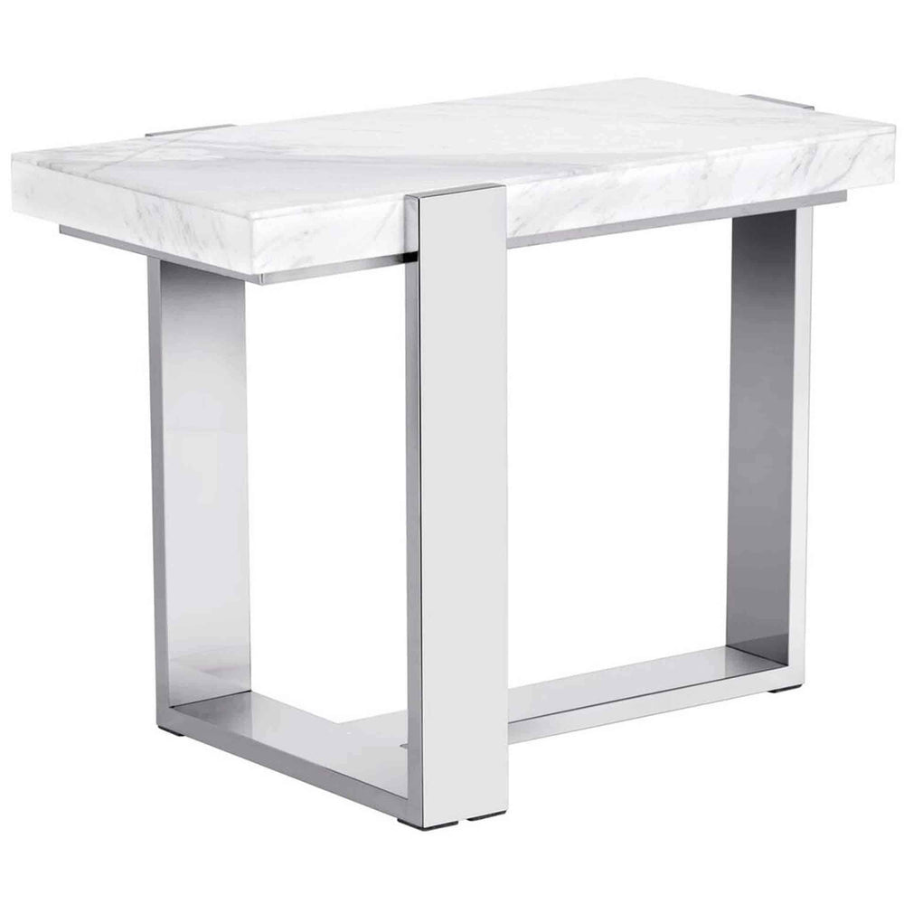 Tribecca End Table, Rectangular, White Marble - Furniture - Sunpan