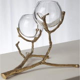 Twig 2 Vase Holder, Brass - Accessories - High Fashion Home