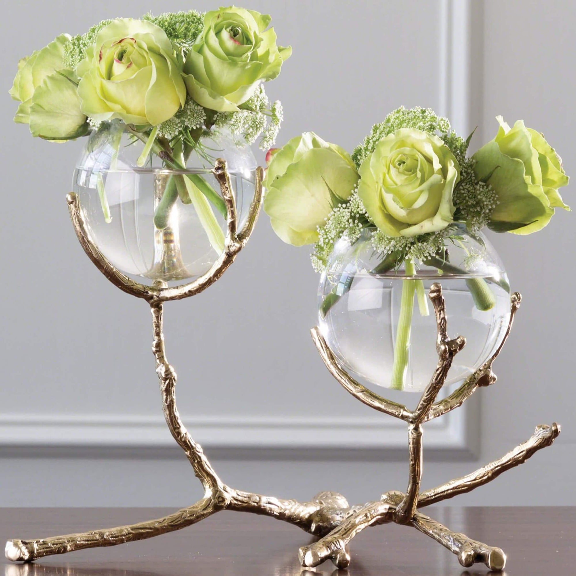 Twig 2 Vase Holder, Brass High Fashion Home
