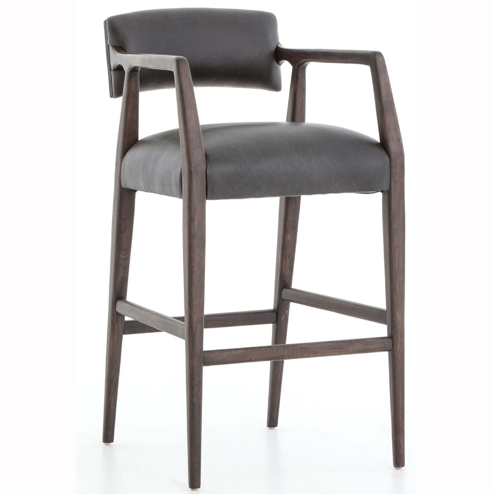 Tyler Leather Bar Stool, Chaps Ebony High Fashion Home