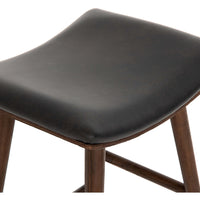 Union Saddle Counter Stool, Distressed Black - Furniture - Chairs - High Fashion Home
