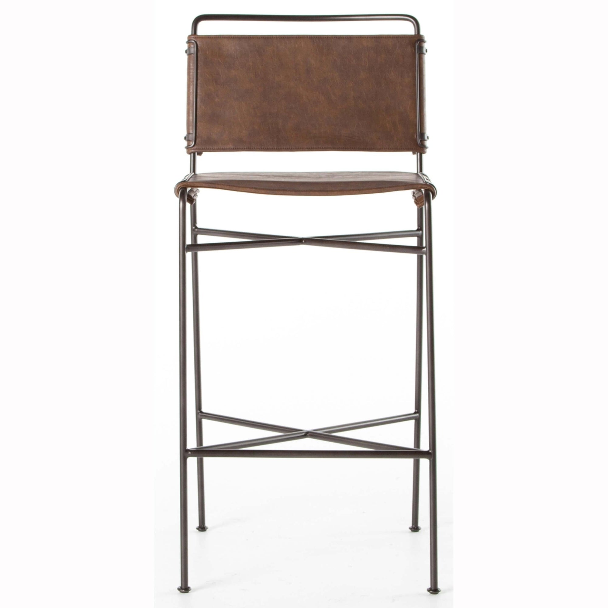 Wharton Bar & Counter Stool, Distressed Brown, Set of 2 by Four Hands ...