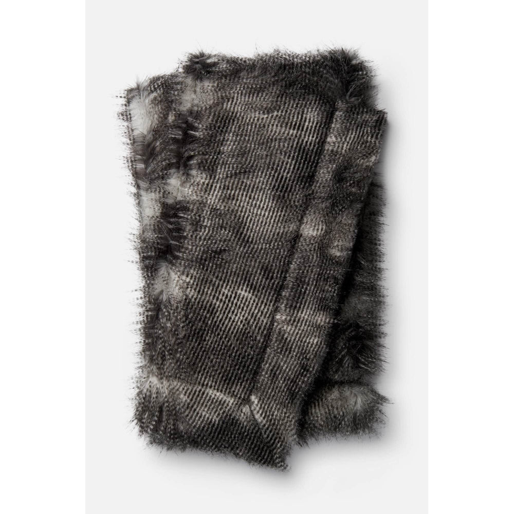 Zora Fur Throw, Black/Grey - Accessories - High Fashion Home
